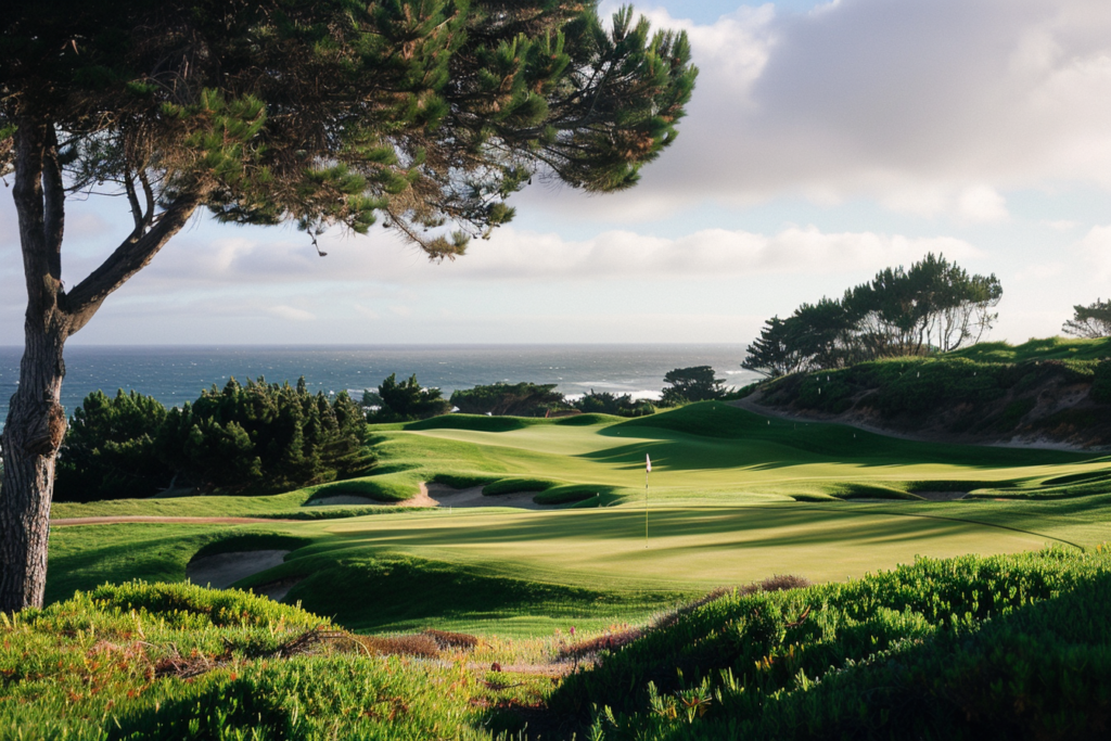 Golf course overlooking the ocean