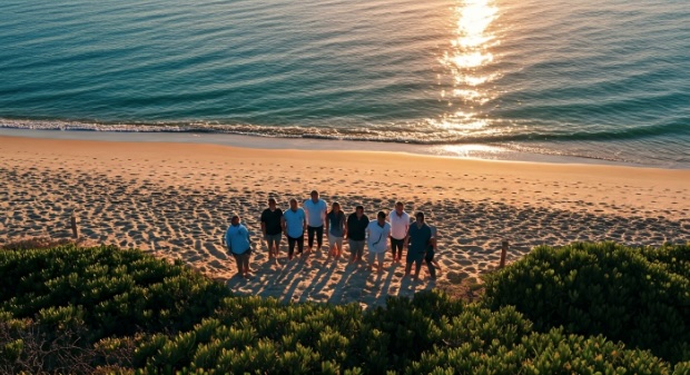 Group of people standing on the beach